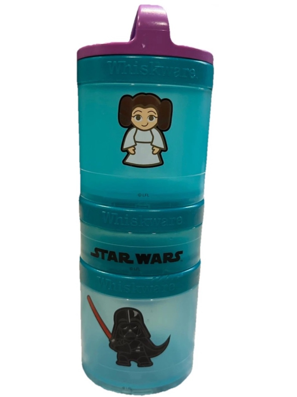 Whiskware Star Wars Stackable Snack Pack Containers Princess Leia Darth Vader